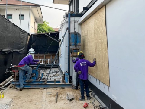 ตอกเสาเข็มไมโครไพล์ในที่แคบ ตอกเสาเข็มไมโครไพล์ในที่แคบ